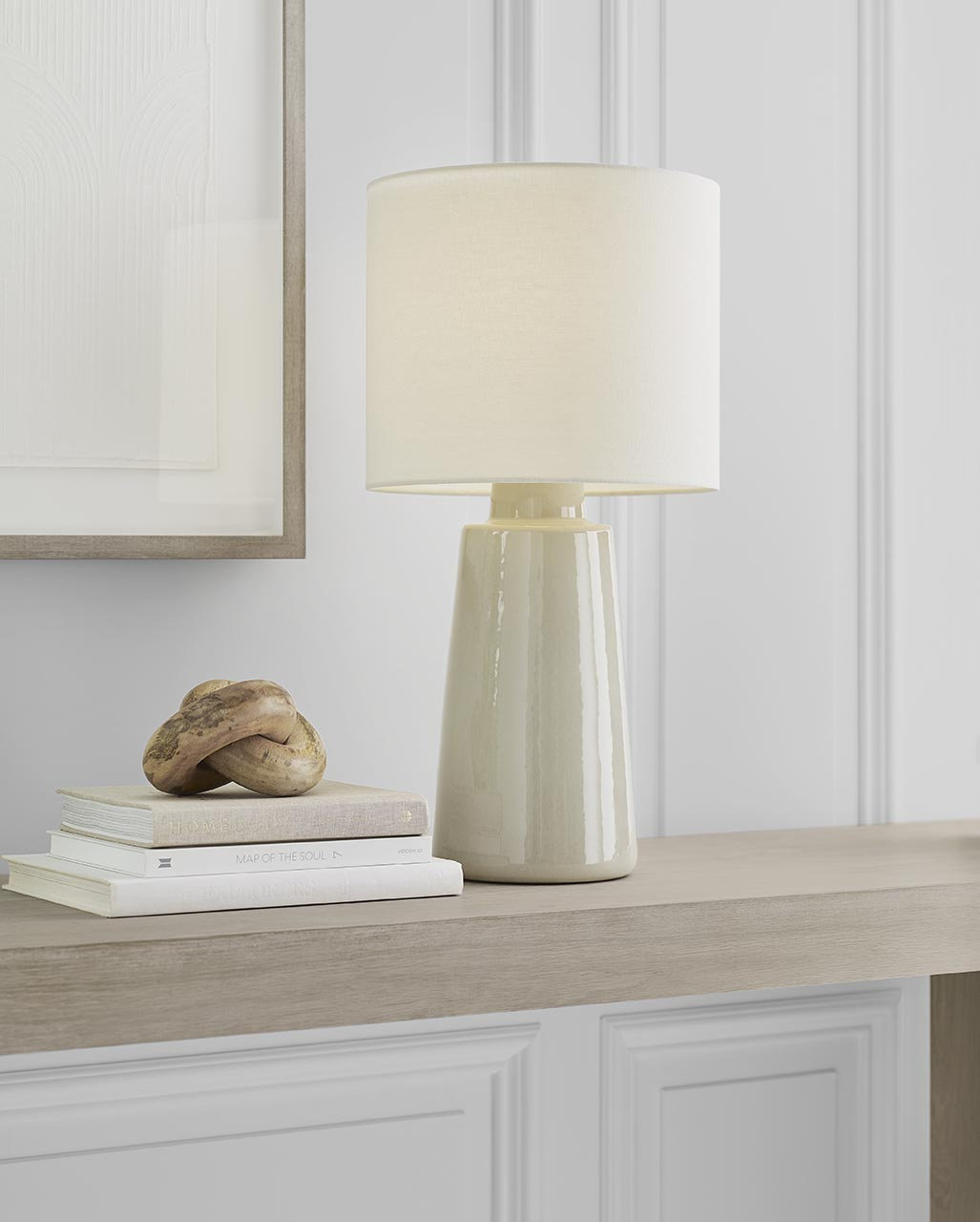 Jathan Table Lamp, Shellish Gray, 27.38" H x 14" W x 14" D