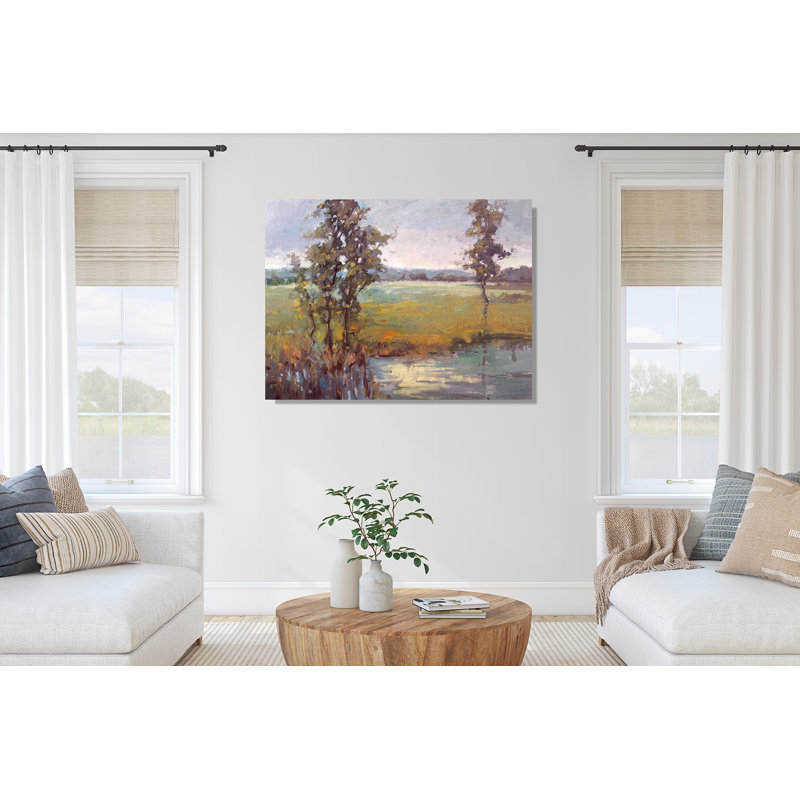 Morning On The Marsh Print, White Framed Canvas, 30" H x 40" W x 1.5" D