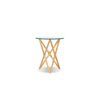 Quasar Natural Ash End Table, Natural Stain