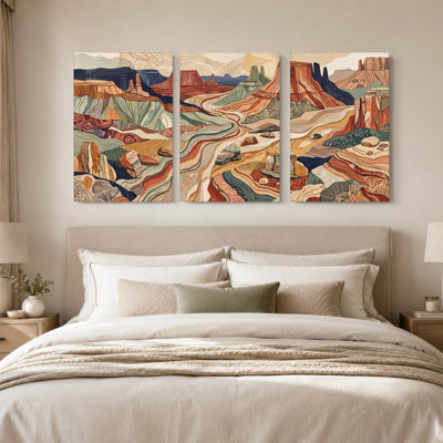 «Red Rock Canyon», ensemble de 3 impressions sur toile