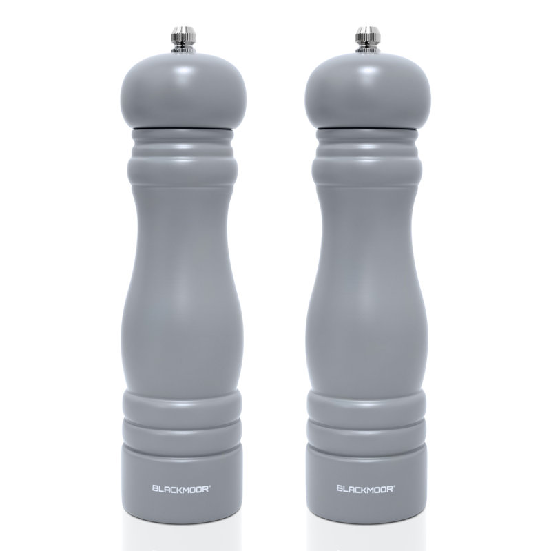 Brand Wood No Power Source Required / Manual Salt & Pepper Mill Set, Grey