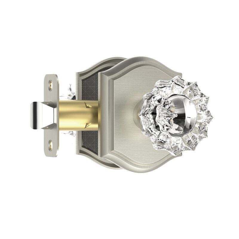 Coolnews Retro Elegant Series Crystal Passage Door Knobs, Satin Nickel