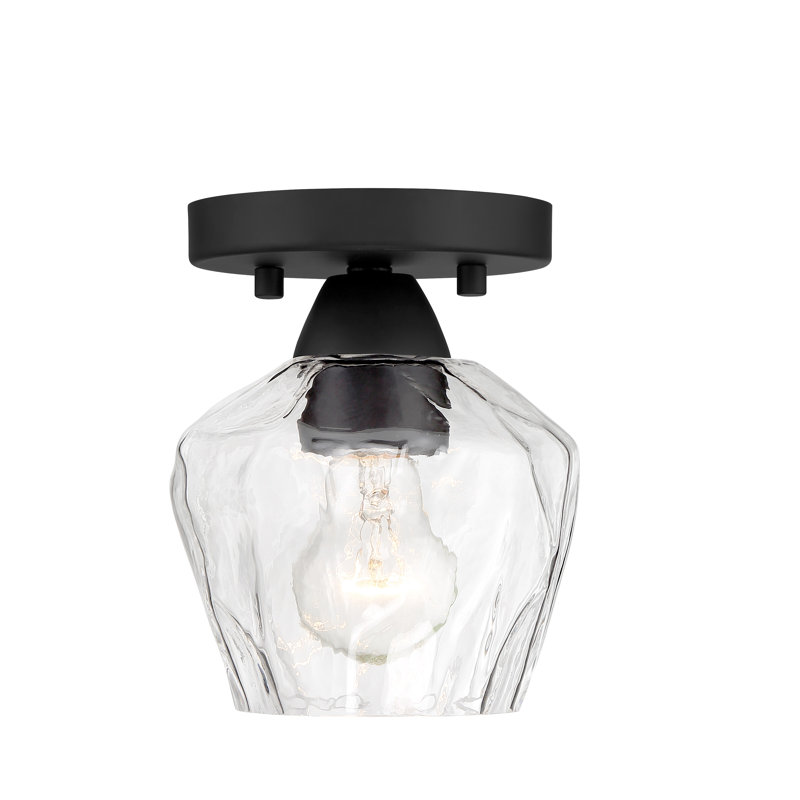 Highland Dunes Muro Brushed Nickel With Etched Opal Pendant Light, Coal, Transparent