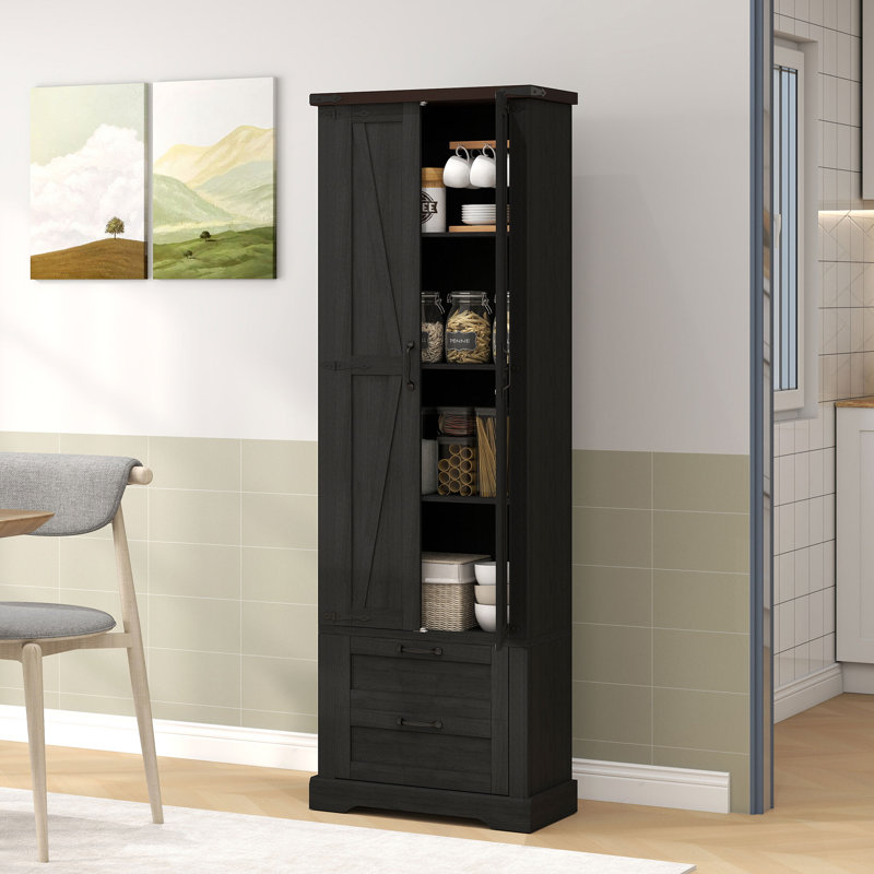 Armoire de rangement 71 po, noir, Noir