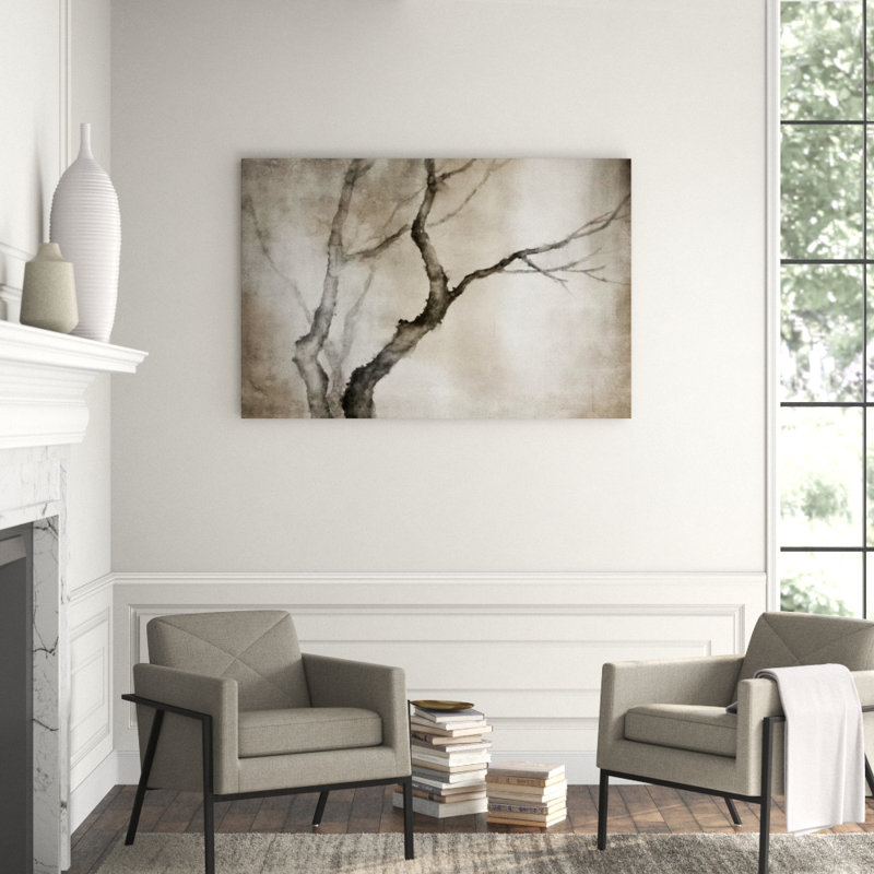 Winter In Kyoto Painting by Sofia Fox, 30" H x 45" W x 1.5" D, Glass Coat