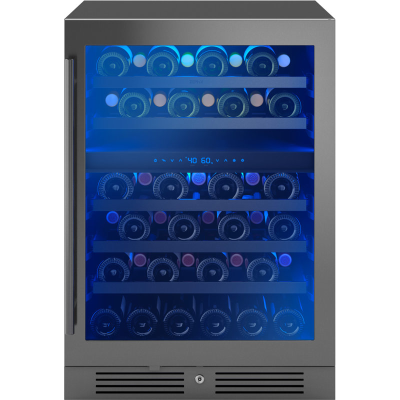 Zephyr Presrv 24" 45-Bottle Dual Zone Wine Cooler, Black
