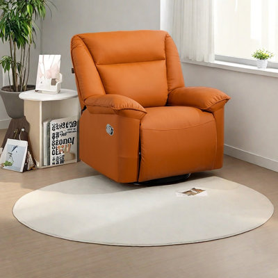 Comfortable ergonomic faux leather recliner