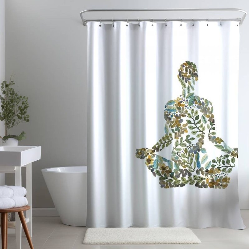 Shower Curtain RE8 – Polyester Shower Curtain, Dye Sublimation Print, 71" W × 74" L