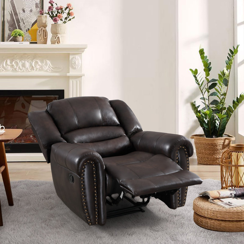 Fauteuil inclinable manuel surdimensionné 40,9 po Chemika, Similicuir performance espresso brun