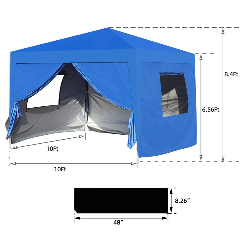 10 pi. L 10 pi. D Pop-up en métal, Bleu