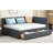 Full Daybed With 2 Drawer Storage, Gray Linen Fabric. Bed Frame Without Box Spring For A Modern Bedroom Interior Upholstered Drawers, Linen.-721337222