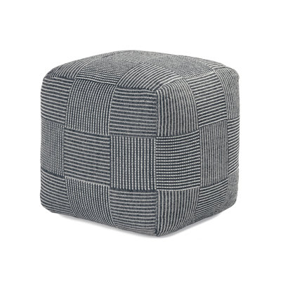 Marta 20" Steel Gray Upholstered Pouf Ottoman