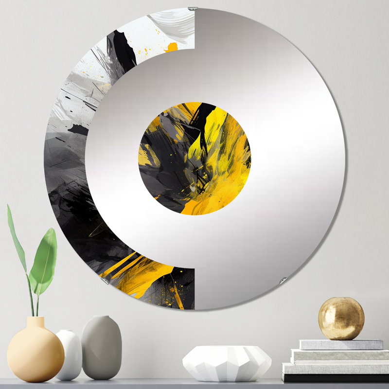 Ozment - Miroir mural demi-cercle, 23,6 po x 23,6 po
