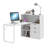 L Shaped Desk With Bookshelf and Drawer, Corner Desk with LED Lights-1696316752