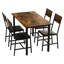 Ensemble 5 pièces de mobilier de salle à manger moderne en métal et bois pour 4 personnes, chaises de table de salle à manger