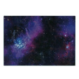 Ambesonne Space Tempered Glass Cutting Board Nebula Dark Galaxy Stars Magenta Blue