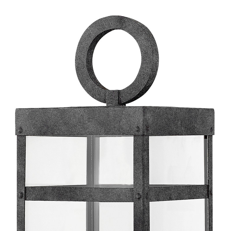 Porter 22.75" Outdoor Single Light Post Mount Lantern with Lumiglo - Lisa McDennon Collection, Aged Zinc