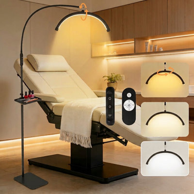 Tarick LED Lash Light with Dimmable, Half Moon Lamp with Tool Tray, Tattoo Beauty Salon Eyelash Extensions