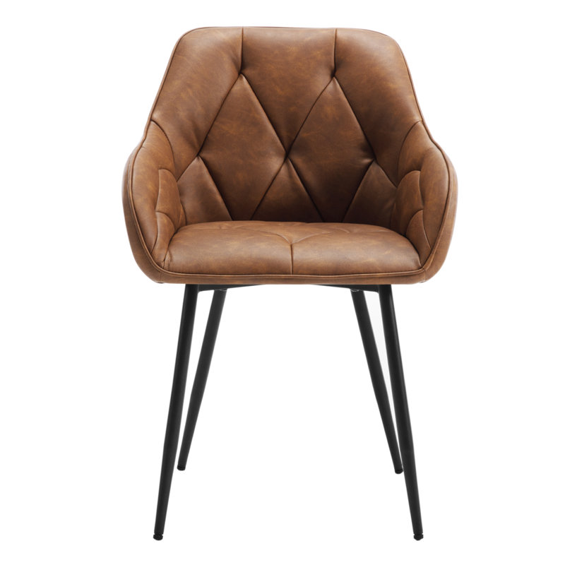 Rigney 50.5cm H Upholstered Metal Side Chair, 1, Brown