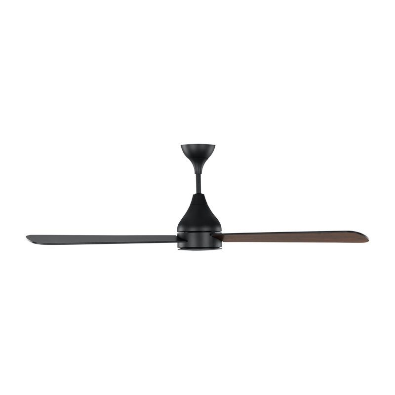 Smart LED Ceiling Fan, Midnight Black with Black Blades, 52 inches