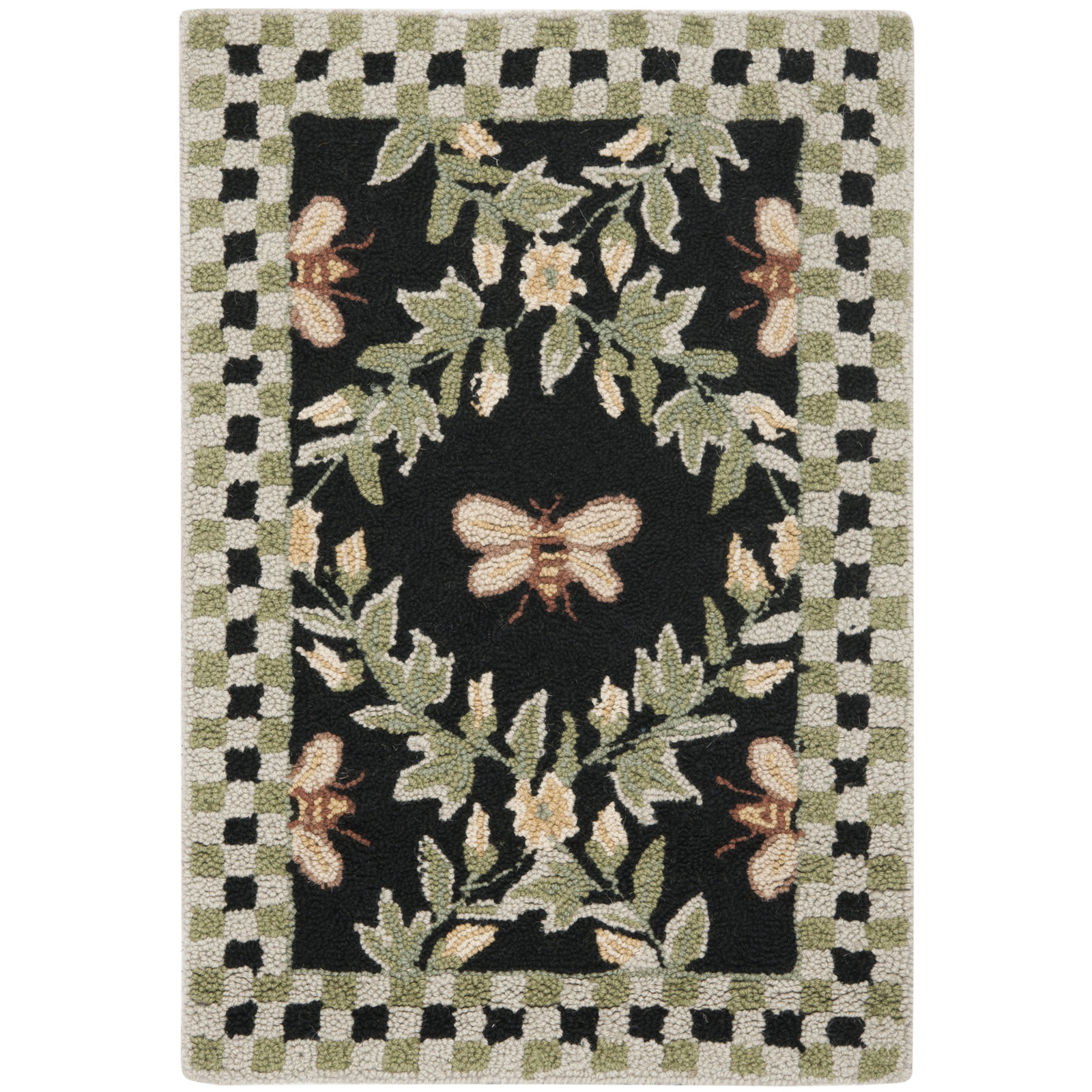 Hand-Hooked Wool Southwestern Rug, Rectangle 2'9" x 4'9"