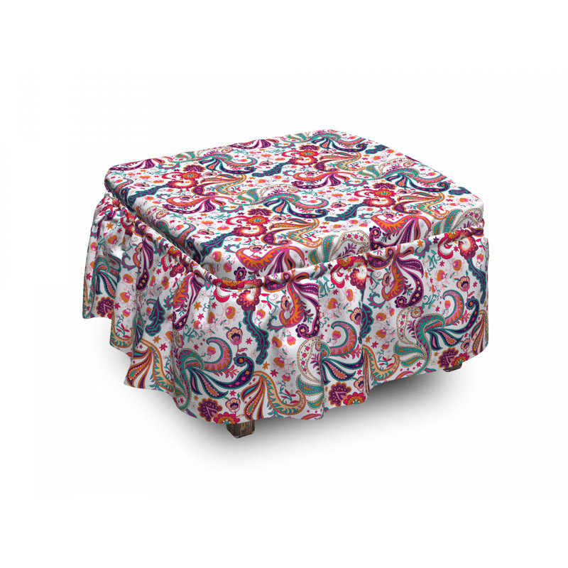 Ensemble de housse pour repose-pieds 2 pièces, Mélange de polyester rose