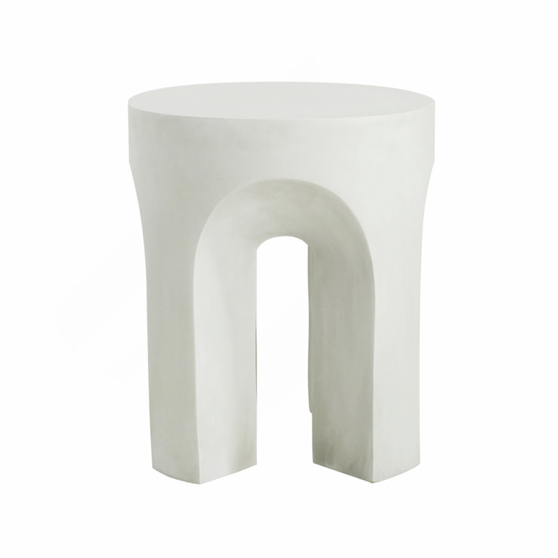 Table d'appoint ronde extérieure, table de chevet, blanc antique