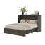 Grand lit escamotable Murphy avec station de charge, lit plateforme pliable multifonctionnel avec 1 grand tiroir de rangement pour chambre d'amis, petite chambre, gris rustique-108490109-108490099