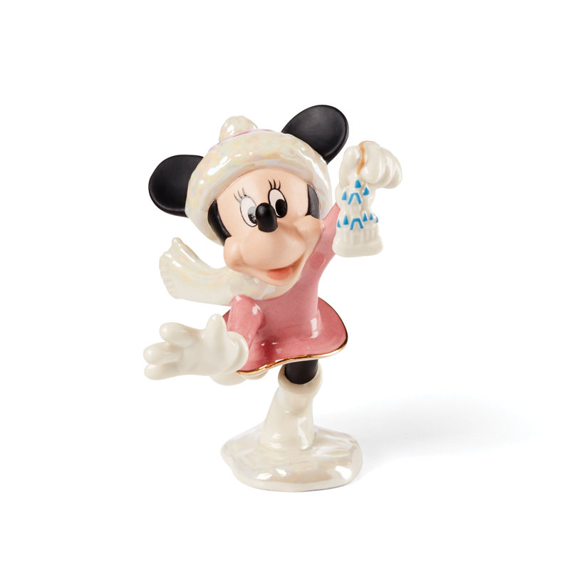 Disney Winter Fun 5-Piece Porcelain Figurine Set with 24K Gold Accents
