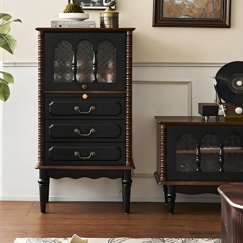 Petite armoire d'appoint en verre rétro
