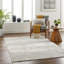 Tapis abstrait en polypropylène tissé à la machine en gris / beige-2099338394