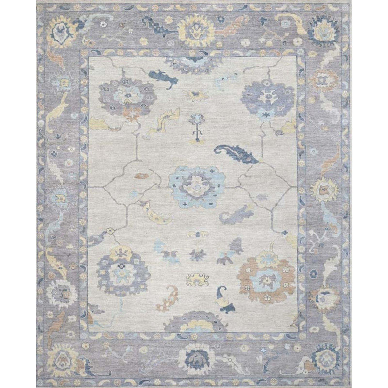 Oushak Collection, Transitional One-of-a-Kind Rectangle 12'2" X 14'6" Hand Knotted Area Rug