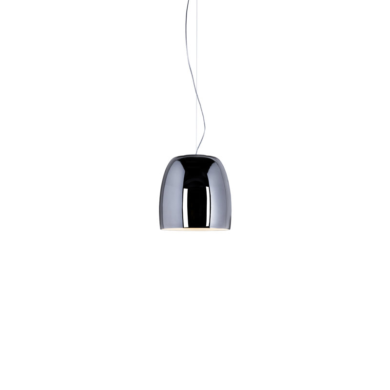 1 - Light Matt White LED Dome Pendant, Mirror/White, 200cm H x 30cm W x 30cm D, No