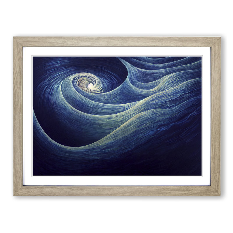 Uplifting Modern Abstract Art - Framed Print, 46cm H x 64cm W x 2cm D, Oak