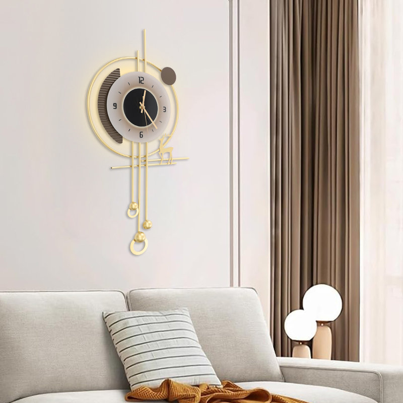 Metal Wall Clock With LED Light, Large