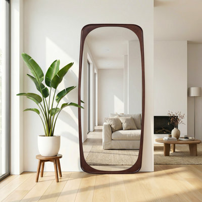 31.5 in. W x 71 in. H Rectangular Solid Wood Framed Floor Mirror