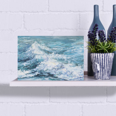 «Dynamic Ocean Waves Vibrant Abstract Contemporary Nature Ocean», art mural