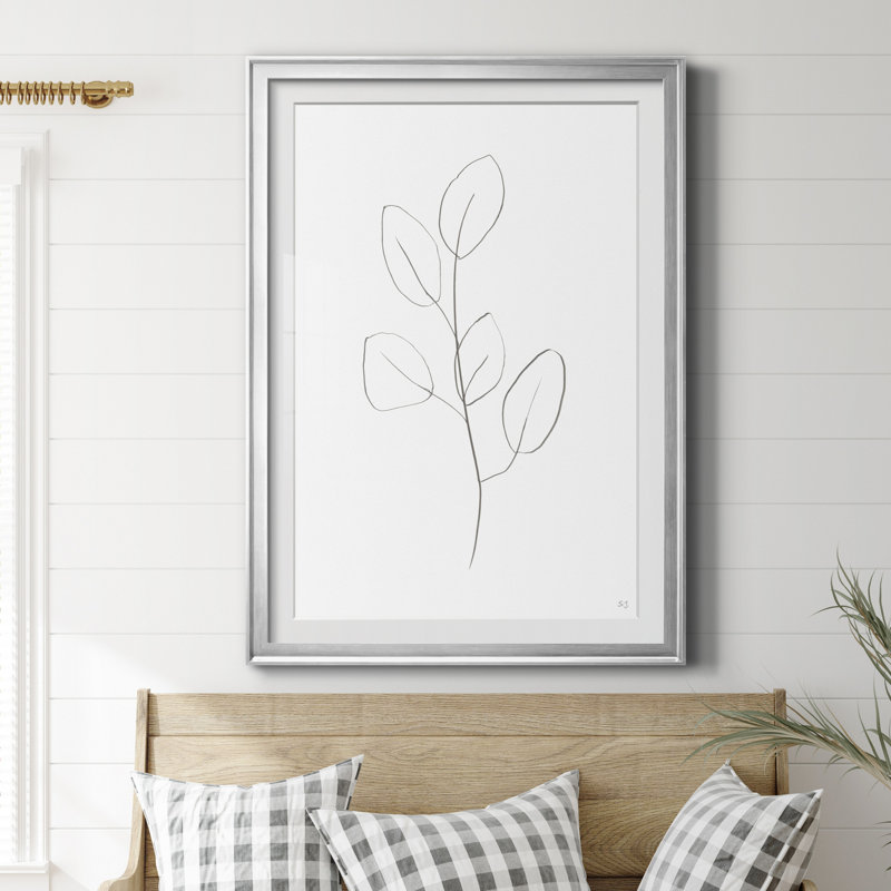 «Botanical Gesture III» - reproduction, Papier argenté, H 26,5 po x l 36,5 po x P 1,5 po
