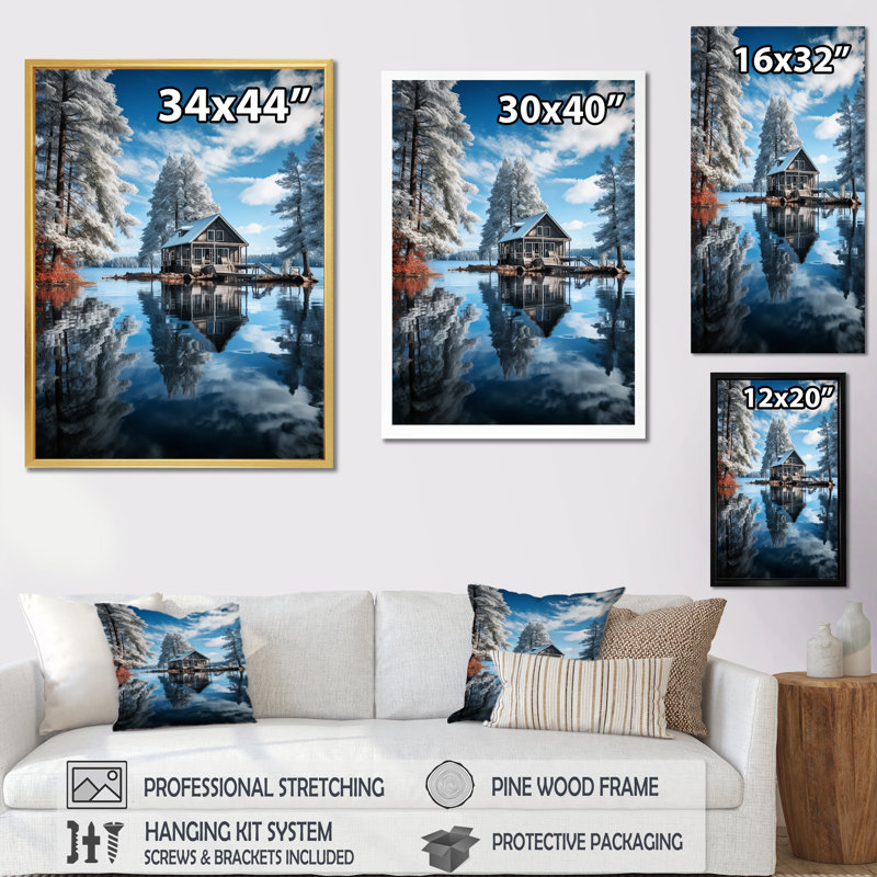 Basilisa Lake Tranquil Retreat sur toile, H 32 po x l 24 po x P 1 po