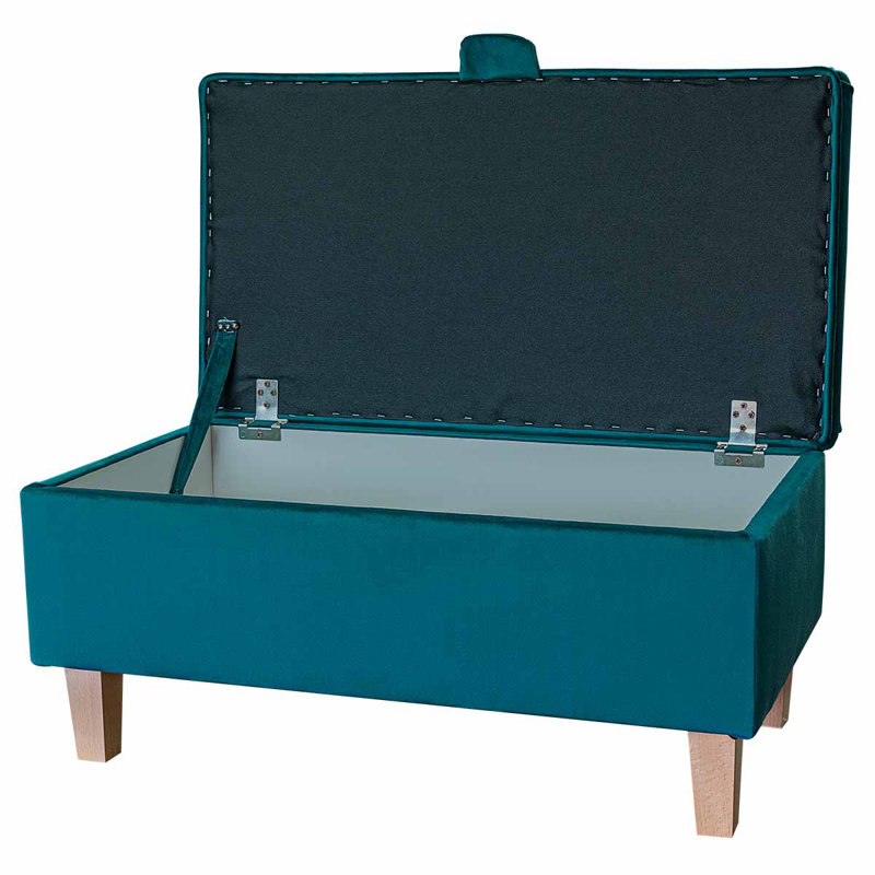 69.85cm Wide Rectangle Solid Colour Footstool Ottoman with Storage