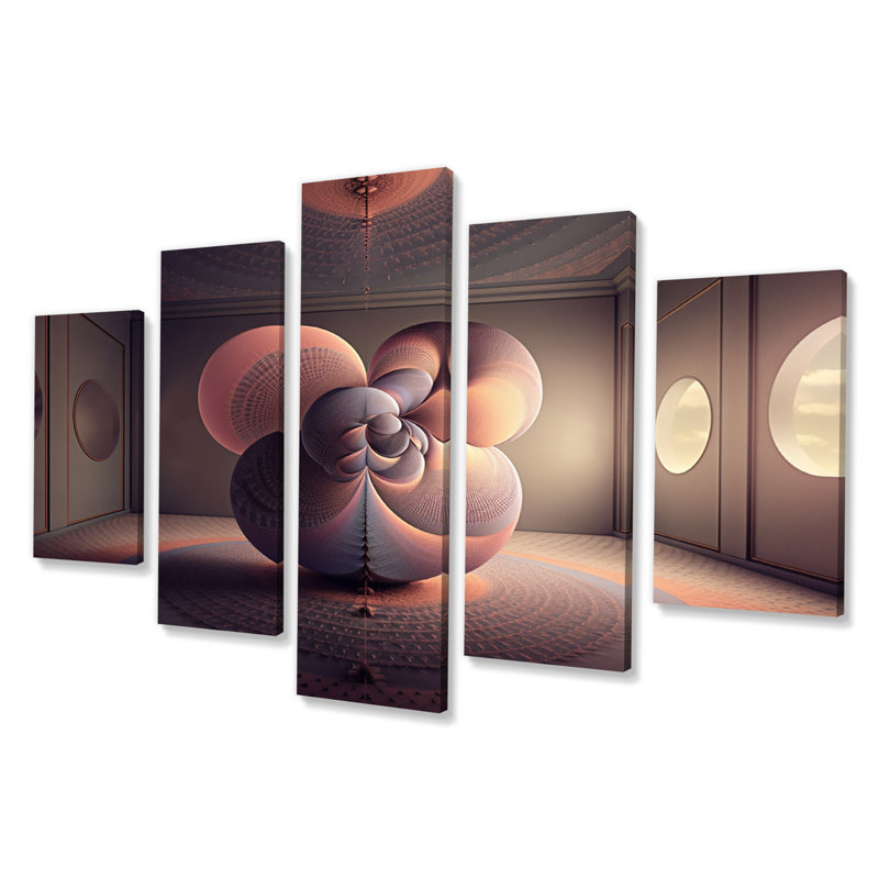  «Interior Architecture Of Mystical Imagination - Décoration murale paysage abstrait - 5 panneaux