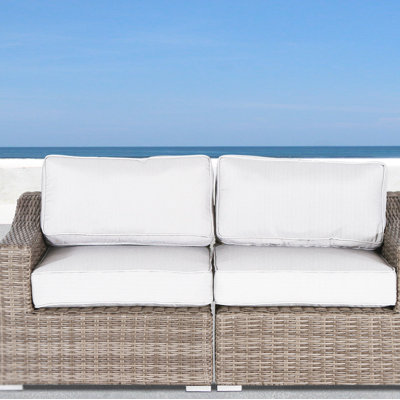 Dayse Fully Assembled 66" Wide Outdoor Wicker Loveseat with Cushions by Sol 72 Outdoor
