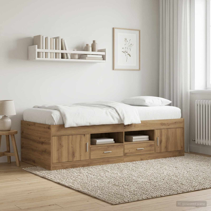 Bed Frame, Artisan Oak