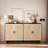 62.20" 4-Door Rattan Decorative Storage Cabinet Rattan Storage Cabinet Rattan Sideboard-603967239