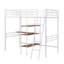 Lit mezzanine en métal, bureau intégré et tablettes-912354469