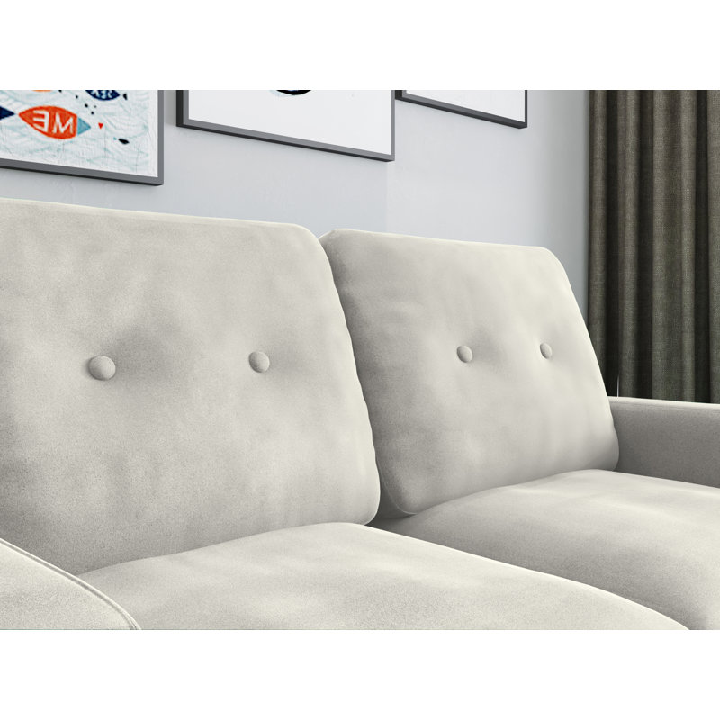 Causeuse 58 po, Velours ivoire