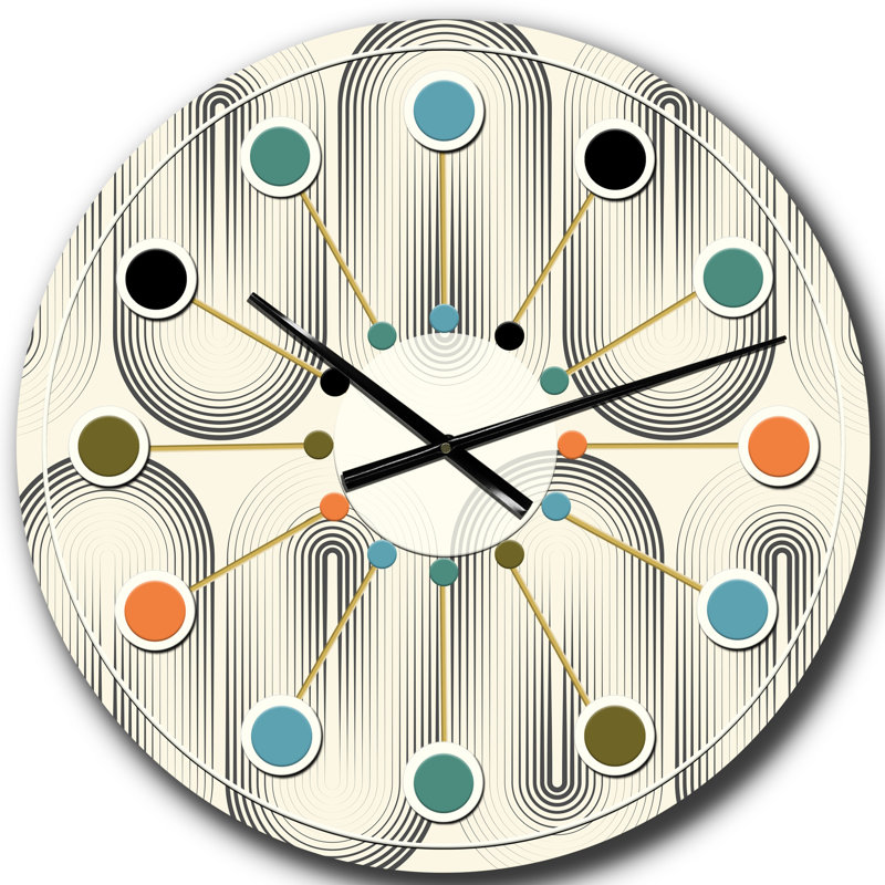 Horloge murale rétro Mid-Century, Grand