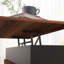 Table, table basse à plateau relevable, table basse 39,25 po avec compartiments cachés et pieds en bois, noyer