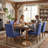 Upholstered Dining Chair, Modern Parsons Kitchen Chair, High Back Side Chair with Solid Wood Legs-1559251543