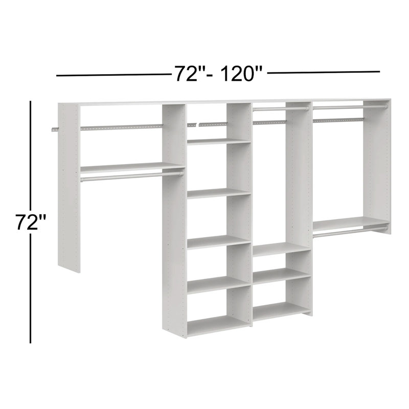 Grid 72'' W - 120'' W Closet System, Light Gray